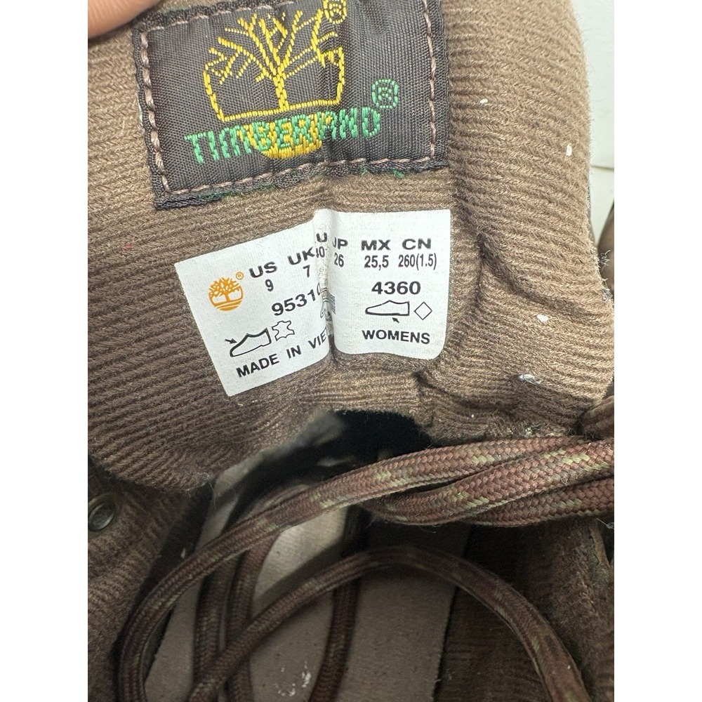 Vintage Timberland Euro Hiker Leather Boots Women's Size 9M Brown Lace Up Hiking - Picture 5 of 6